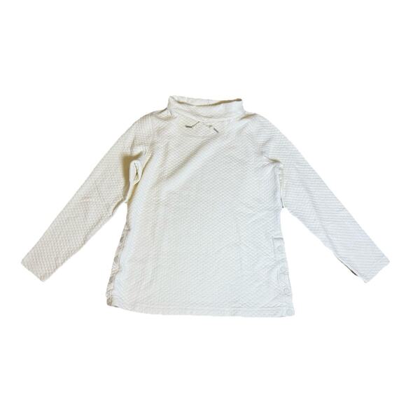 L.L. Bean Women’s Quilted Snap-Side Tunic Top Ivory White Size M - Picture 6 of 13